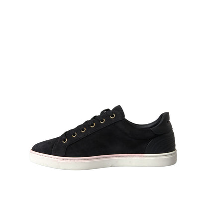 Dolce & Gabbana Black Suede Leather Men Low Top Sneakers Men Shoes
