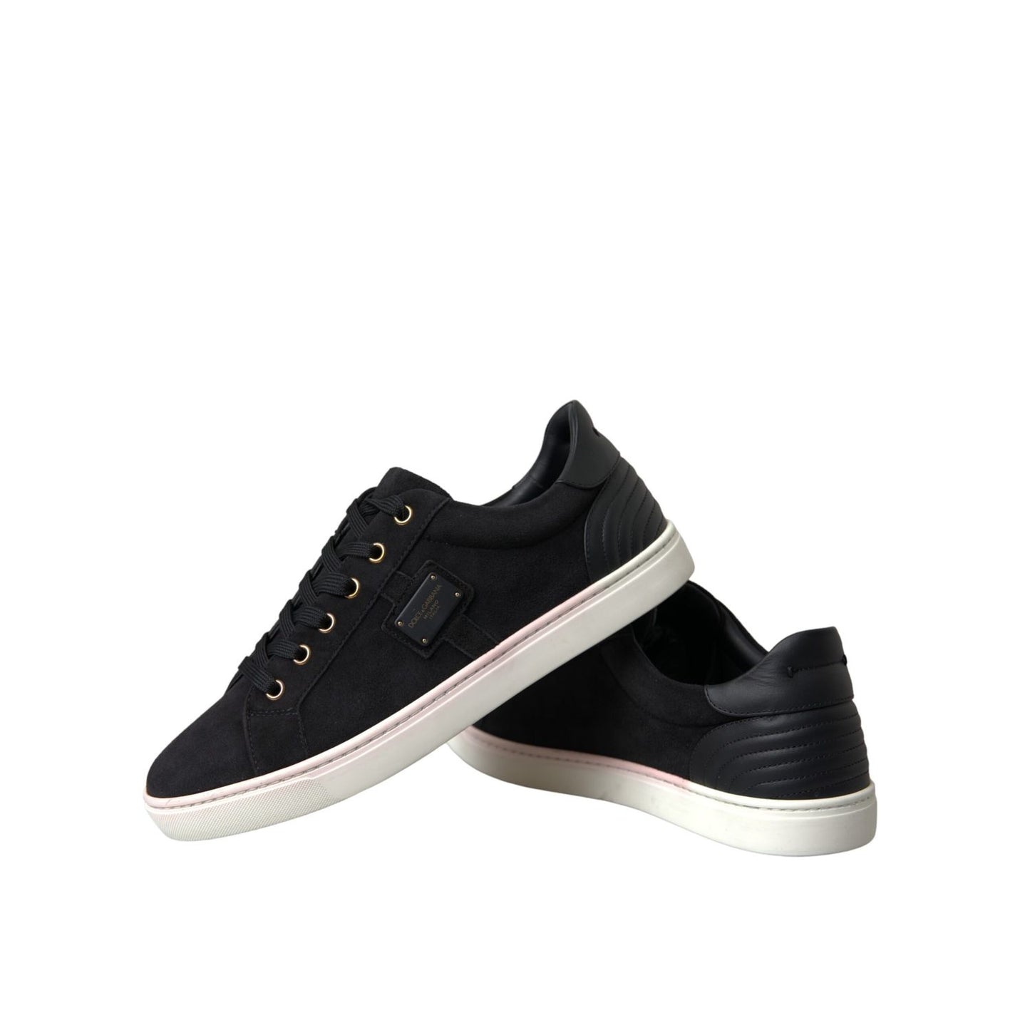 Dolce & Gabbana Black Suede Leather Men Low Top Sneakers Men Shoes