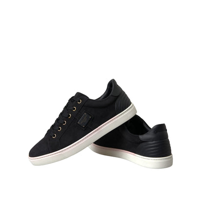 Dolce & Gabbana Black Suede Leather Men Low Top Sneakers Men Shoes