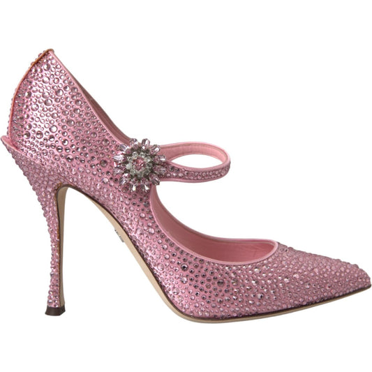 Dolce & Gabbana Pink Strass Crystal Heels Pumps Shoes Dolce & Gabbana Rosy Brown