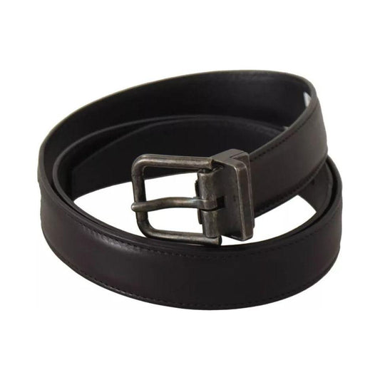 Dolce & Gabbana Black Calf Leather Antique Buckle Men Belt BEL8686-100