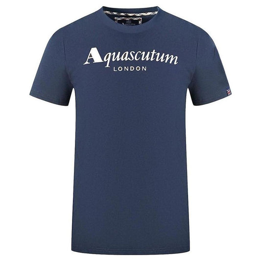 Aquascutum Blue Cotton Men T-Shirt Aquascutum Dark Slate Gray