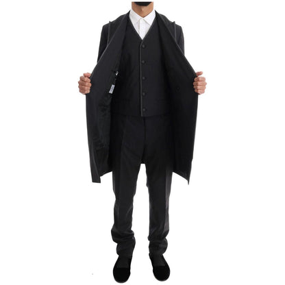 Dolce & Gabbana Gray Wool Stretch 3 Piece Two Button Suit Suit