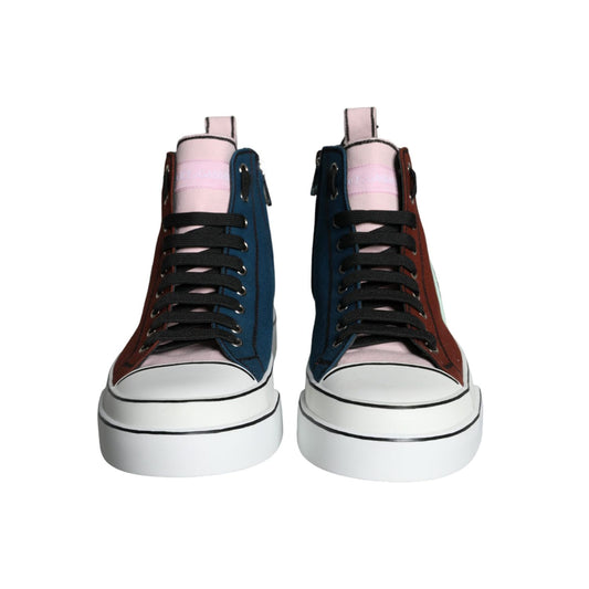 Dolce & Gabbana Multicolor Patchwork High Top Sneaker Shoes