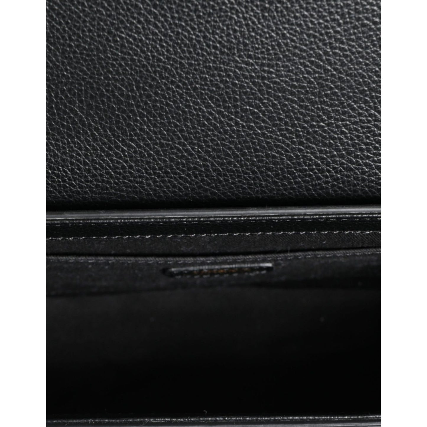 Versace Black Grainy Calf Leather Logo Crossbody Shoulder Bag