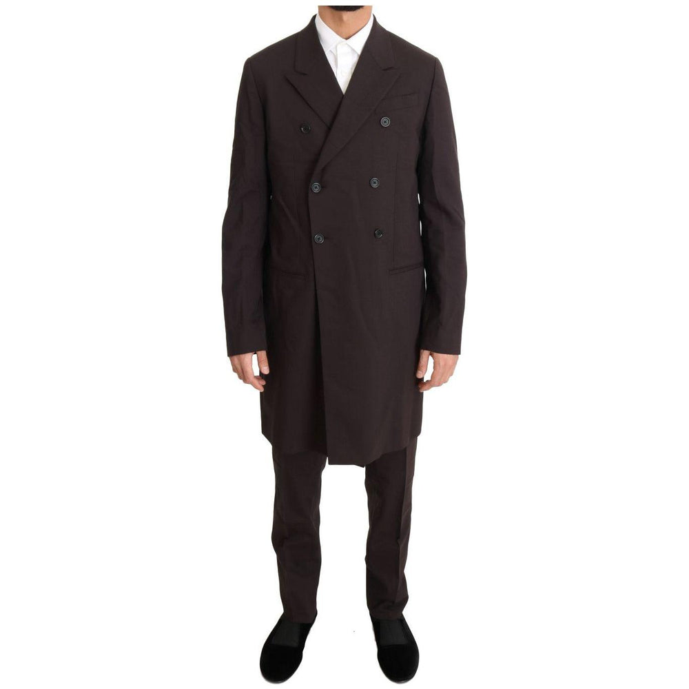 Dolce & Gabbana Bordeaux Wool Stretch Long 3 Piece Suit KOS1096-1