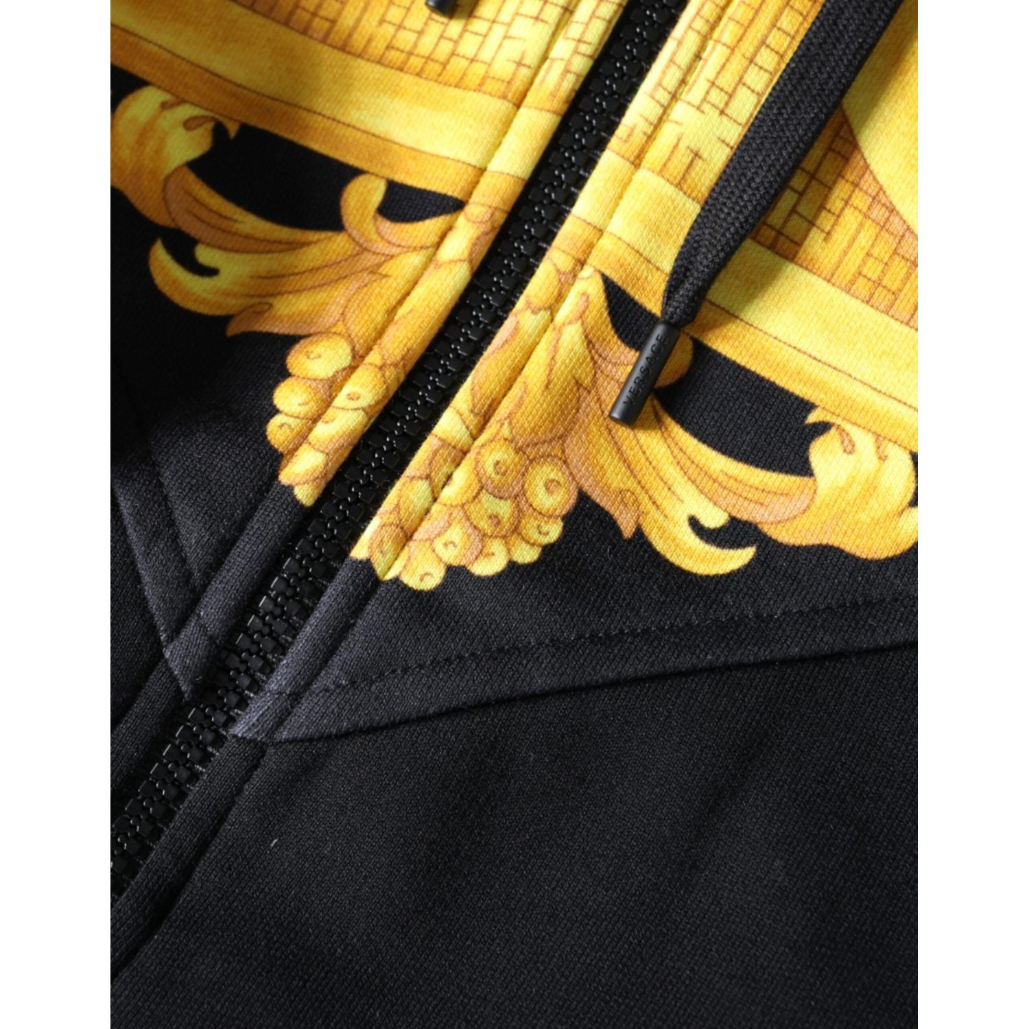 Versace Black Medusa Print Cotton Full Zip HoodieSweatshirt Sweater