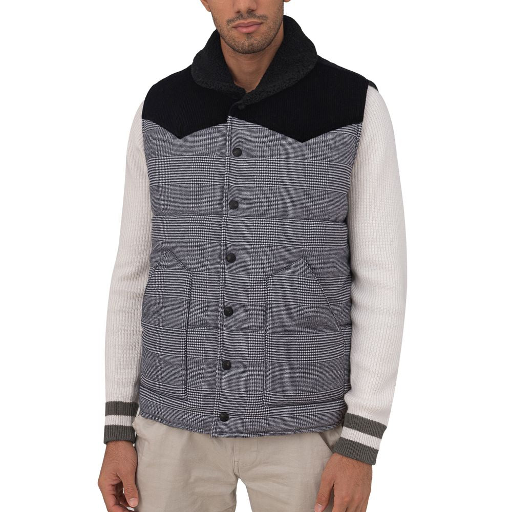 Gran Sasso Gray Cotton Sleveless Jacket Gran Sasso