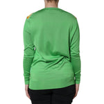 Dolce & Gabbana Green Silk Granita Al Limone Long Sleeves Sweater TSH86569-40