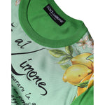 Dolce & Gabbana Green Silk Granita Al Limone Long Sleeves Sweater TSH86569-40