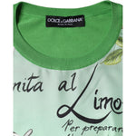 Dolce & Gabbana Green Silk Granita Al Limone Long Sleeves Sweater TSH86570-42