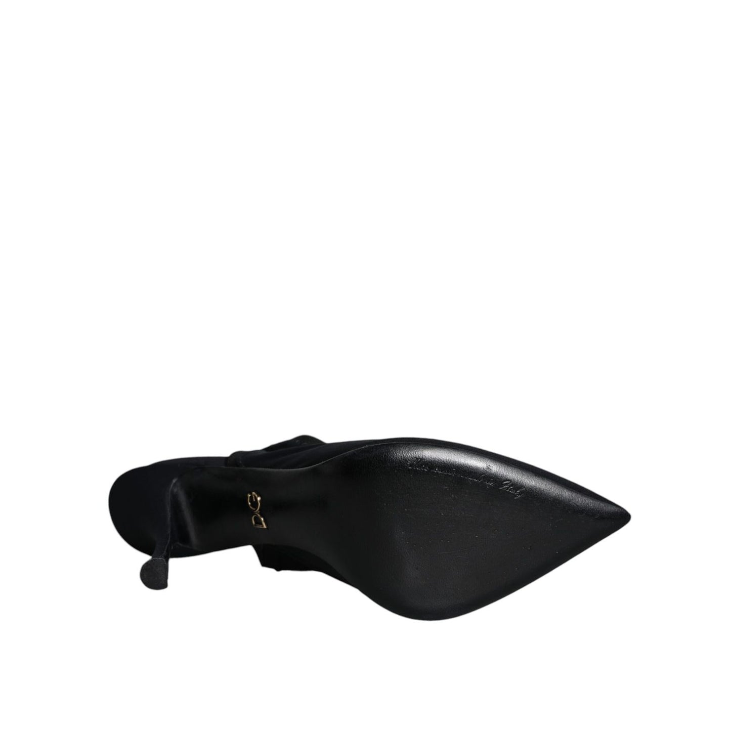 Dolce & Gabbana Black Jersey Stretch Heels Slingback Shoes