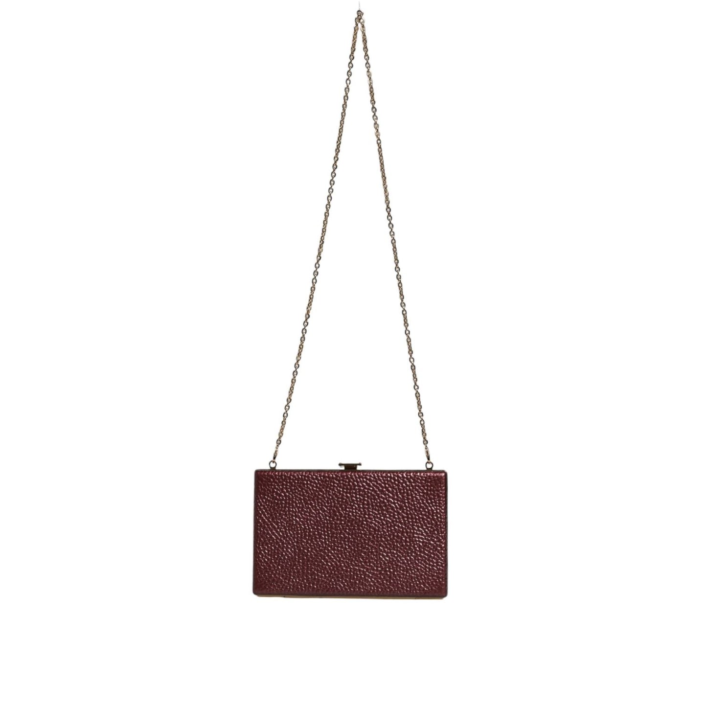 Dolce & Gabbana Maroon Leather Clutch Evening Crossbody Bag Dolce & Gabbana