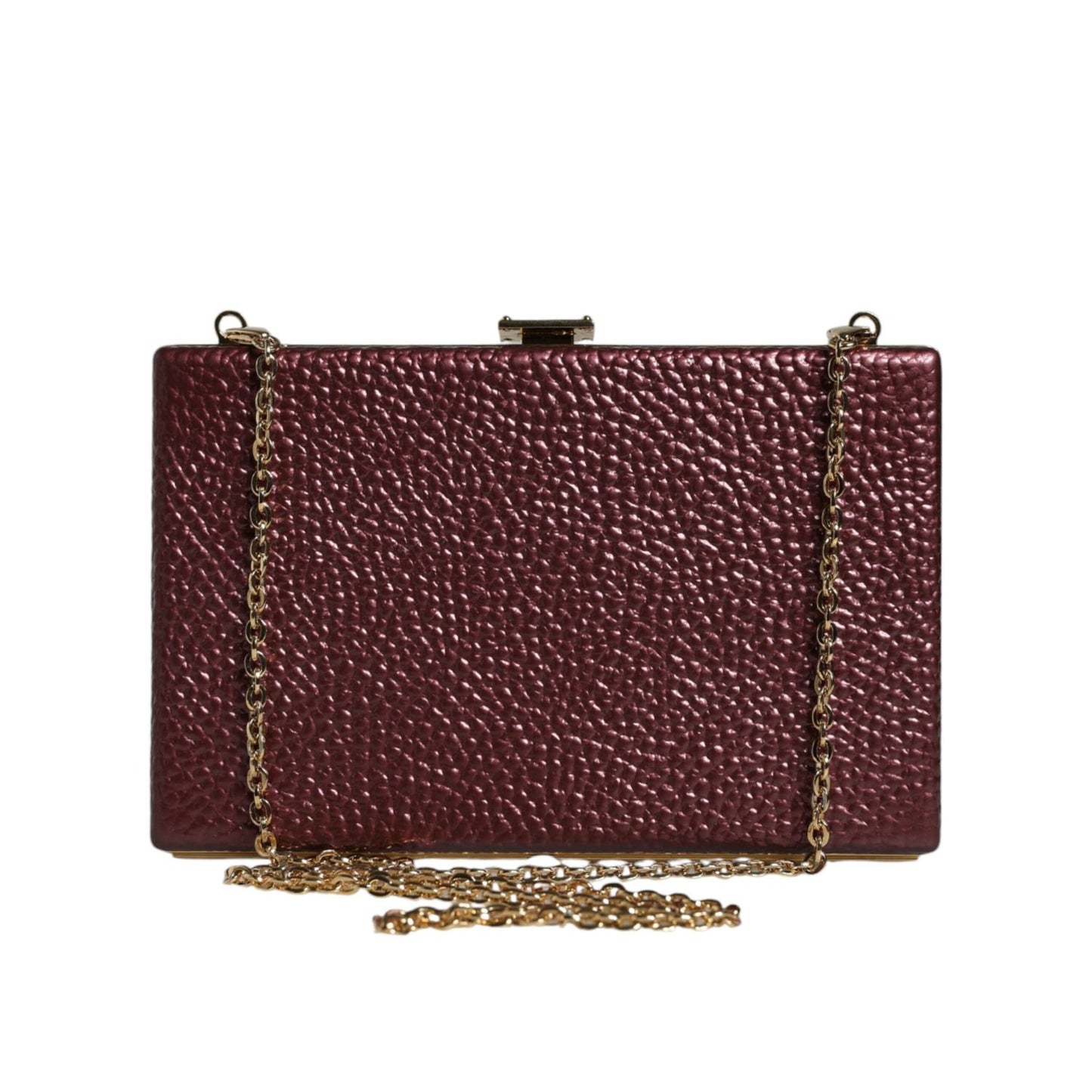 Dolce & Gabbana Maroon Leather Clutch Evening Crossbody Bag Dolce & Gabbana