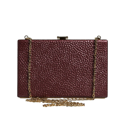 Dolce & Gabbana Maroon Leather Clutch Evening Crossbody Bag Dolce & Gabbana