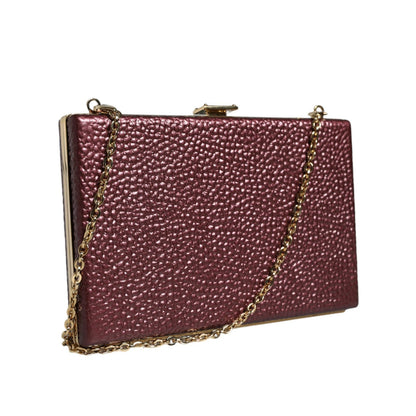 Dolce & Gabbana Maroon Leather Clutch Evening Crossbody Bag Dolce & Gabbana