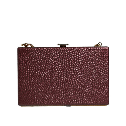 Dolce & Gabbana Maroon Leather Clutch Evening Crossbody Bag Dolce & Gabbana
