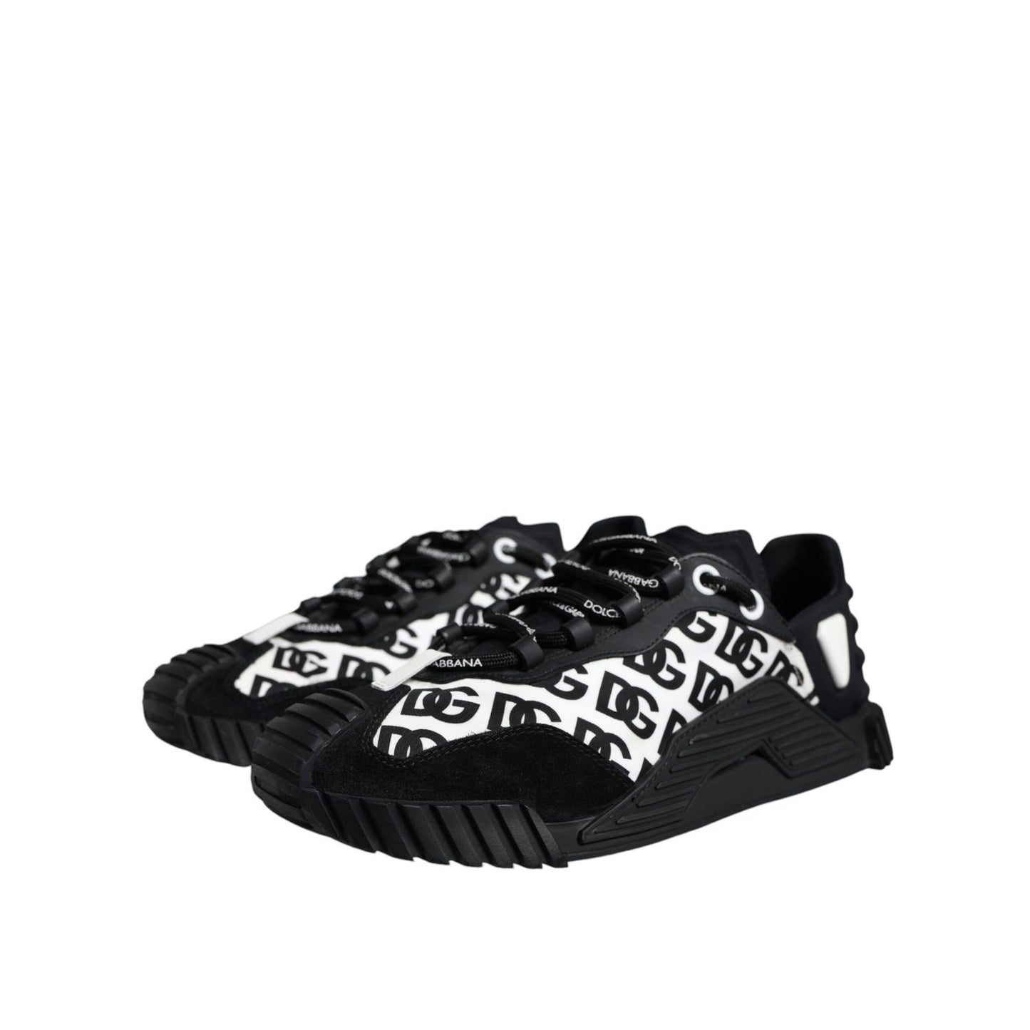 Dolce & Gabbana Black Logo Lace Up Low Top NS1 Sneakers Shoes