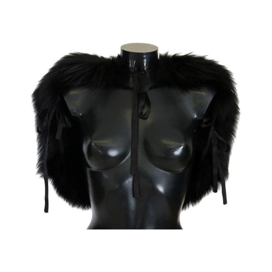 Dolce & Gabbana Black Silver Fox Fur Scarf 1728,5% Silk,67345645728,Accessories,Black,Dolce & Gabbana,M,Material: 95% Silver Fox Fur,New with tags,Scarves - Accessories,Scarves - Scarves - Accessories,Scarves - Women - Accessories,Women,Women - Accessorie