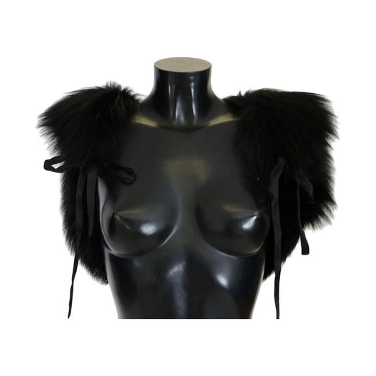 Dolce & Gabbana Black Silver Fox Fur Scarf 1728,5% Silk,67345645728,Accessories,Black,Dolce & Gabbana,IT40|S,IT44 | L,Material: 95% Silver Fox Fur,New with tags,Scarves - Accessories,Scarves - Scarves - Accessories,Scarves - Women - Accessories,Women,Wome