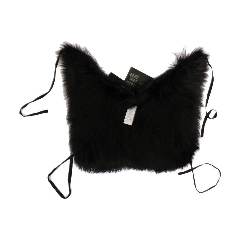 Dolce & Gabbana Black Silver Fox Fur Scarf 1728,5% Silk,67345645728,Accessories,Black,Dolce & Gabbana,IT40|S,IT44 | L,Material: 95% Silver Fox Fur,New with tags,Scarves - Accessories,Scarves - Scarves - Accessories,Scarves - Women - Accessories,Women,Wome