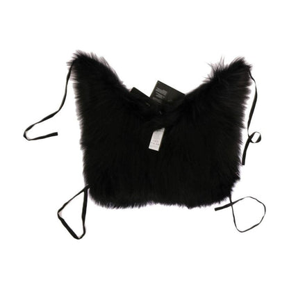 Dolce & Gabbana Black Silver Fox Fur Scarf 1728,5% Silk,67345645728,Accessories,Black,Dolce & Gabbana,IT40|S,IT44 | L,Material: 95% Silver Fox Fur,New with tags,Scarves - Accessories,Scarves - Scarves - Accessories,Scarves - Women - Accessories,Women,Wome