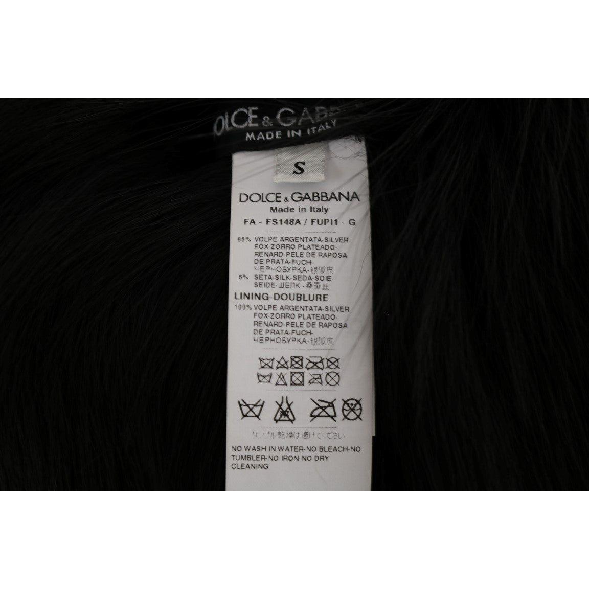 Dolce & Gabbana Black Silver Fox Fur Scarf 1728,5% Silk,67345645728,Accessories,Black,Dolce & Gabbana,IT40|S,IT44 | L,Material: 95% Silver Fox Fur,New with tags,Scarves - Accessories,Scarves - Scarves - Accessories,Scarves - Women - Accessories,Women,Wome