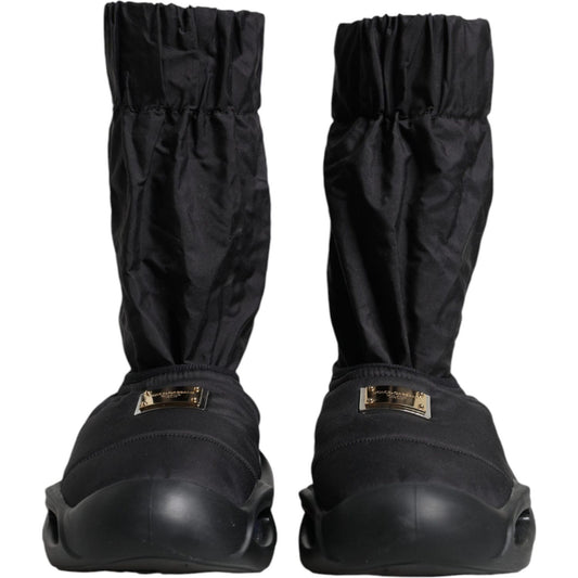 Dolce & Gabbana Black Slip On Wave Socks Sneakers Shoes Dolce & Gabbana Black
