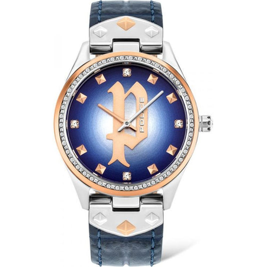 Police Blue Leather Dress Watch 1728,67434610848,Accessories,Blue,Dress Watches - Watches - Accessories,New with tags,Police,Watches - Accessories,Women