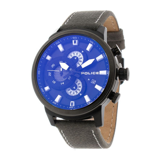 Police Gray Leather Dress Watch 1728,67434610848,Accessories,Dress Watches - Watches - Accessories,Gray,Men,New with tags,Police,Watches - Accessories