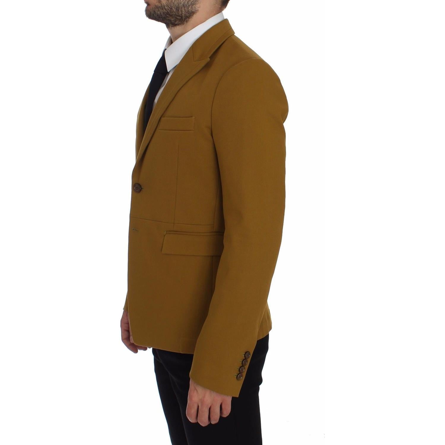Dolce & Gabbana Yellow Cotton Stretch Blazer