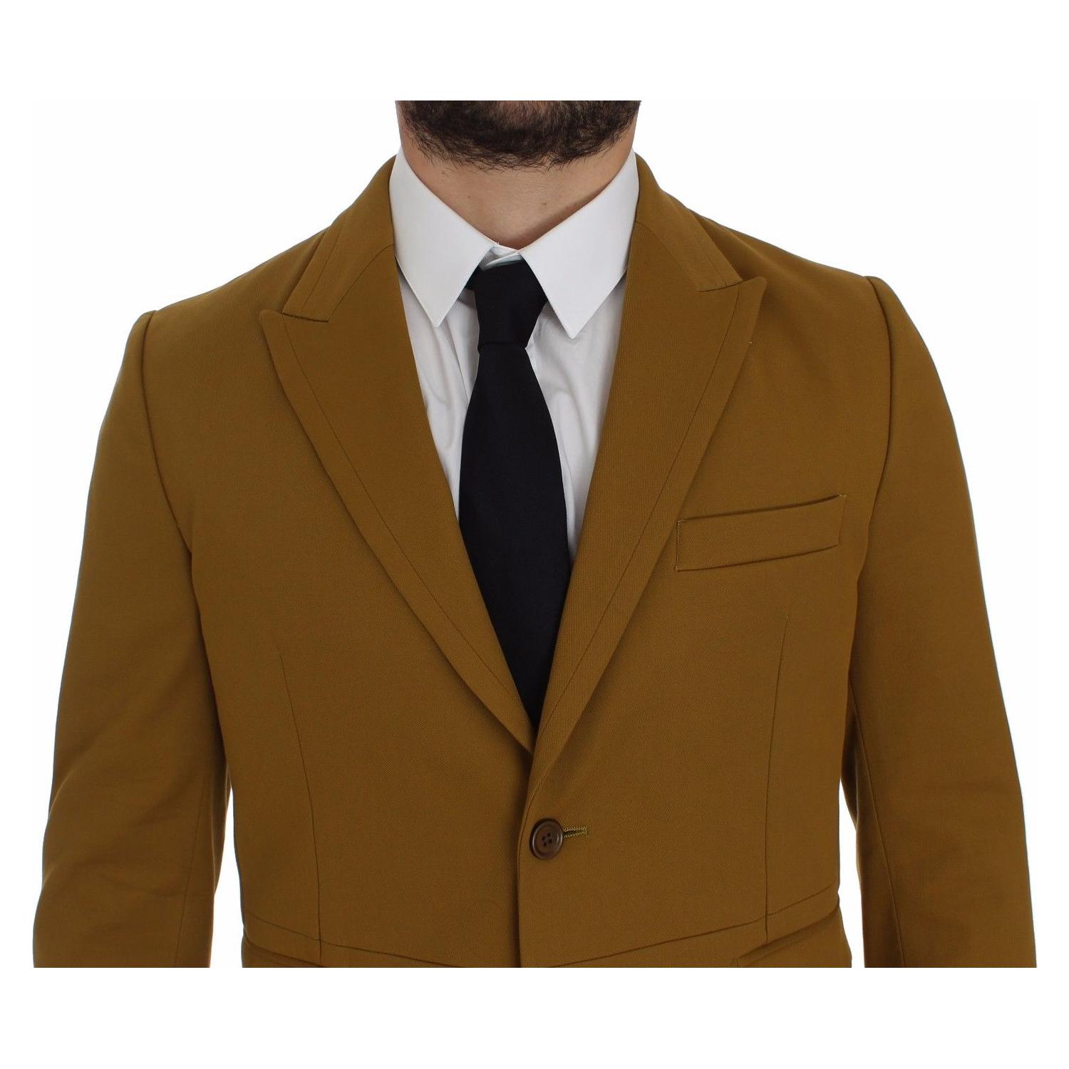 Dolce & Gabbana Yellow Cotton Stretch Blazer
