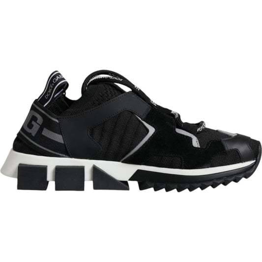 Dolce & Gabbana Black Mesh Sorrento Trekking Sneakers Shoes Dolce & Gabbana Black