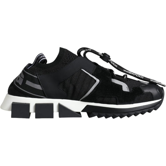 Dolce & Gabbana Black Mesh Sorrento Trekking Sneakers Shoes Dolce & Gabbana Black