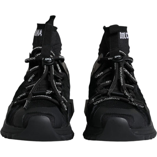 Dolce & Gabbana Black Sorrento Socks Logo Sneakers Shoes Dolce & Gabbana Black