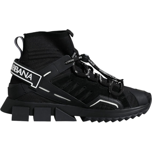 Dolce & Gabbana Black Sorrento Socks Logo Sneakers Shoes Dolce & Gabbana Black
