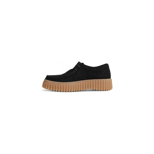 Clarks Black Suede Leather Flat Shoe Clarks Black