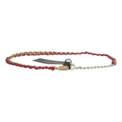 Dolce & Gabbana Red Yellow Leather Crystal Belt 1728,45% Brass,5% Crystal,67345645728,Accessories,Belts - Accessories,Belts - Women - Accessories,Dolce & Gabbana,High-Waist Belts - Belts - Accessories,M,Material: 50% Leather,Multicolor,New with tags,S,Thi