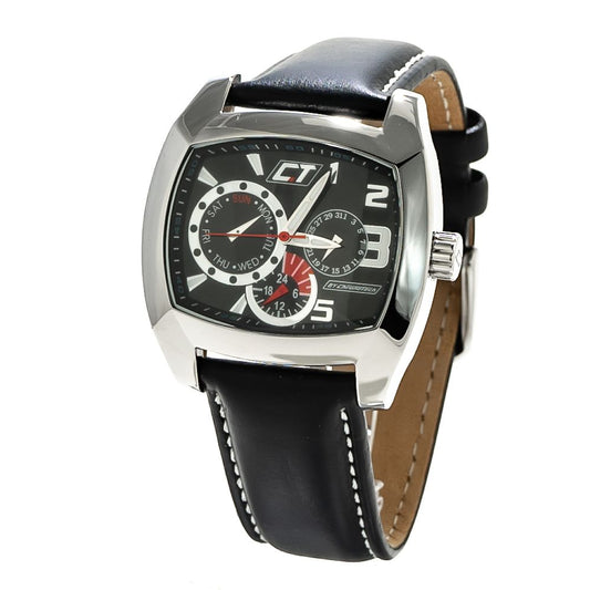 Chronotech Black Leather Dress Watch 1728,67434610848,Accessories,Black,Chronotech,Dress Watches - Watches - Accessories,Men,New with tags,Watches - Accessories