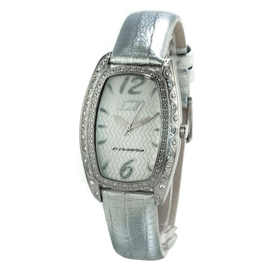 Chronotech Silver Leather Dress Watch 1728,67434610848,Accessories,Chronotech,Dress Watches - Watches - Accessories,New with tags,Silver,Watches - Accessories,Women