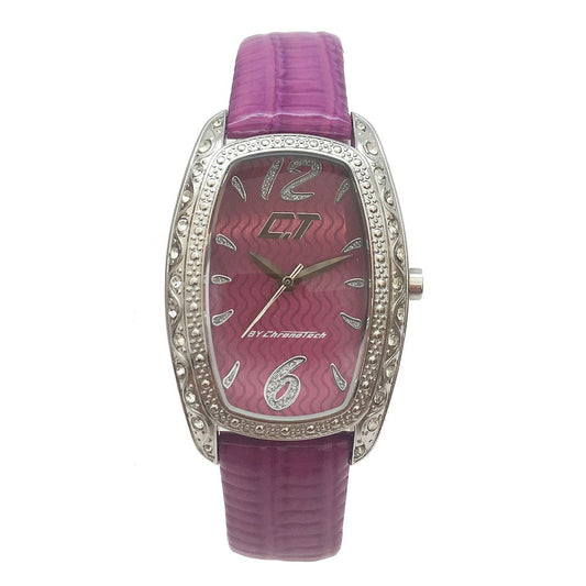 Chronotech Purple Leather Dress Watch 1728,67434610848,Accessories,Chronotech,Dress Watches - Watches - Accessories,New with tags,Purple,Watches - Accessories,Women