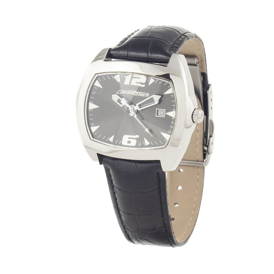 Chronotech Black Leather Dress Watch 1728,67434610848,Accessories,Black,Chronotech,Dress Watches - Watches - Accessories,New with tags,Unisex,Watches - Accessories