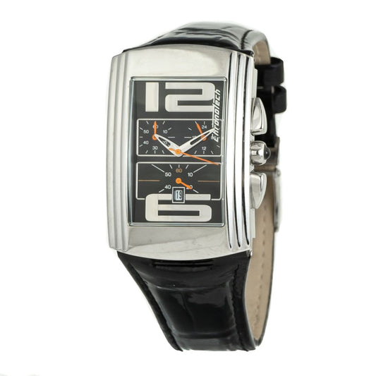 Chronotech Black Leather Dress Watch 1728,67434610848,Accessories,Black,Chronotech,Dress Watches - Watches - Accessories,New with tags,Unisex,Watches - Accessories