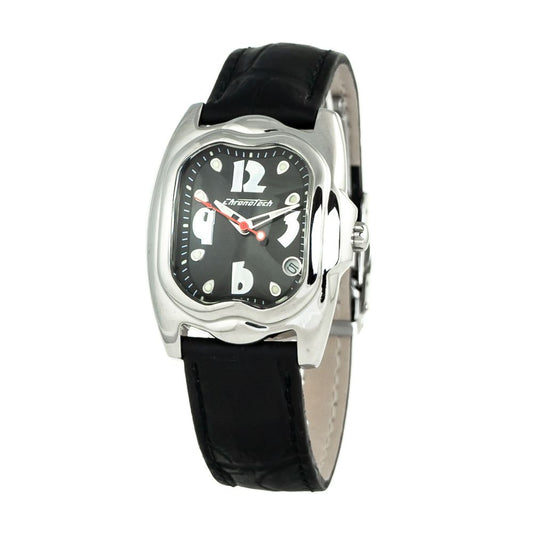Chronotech Black Leather Dress Watch 1728,67434610848,Accessories,Black,Chronotech,Dress Watches - Watches - Accessories,New with tags,Watches - Accessories,Women