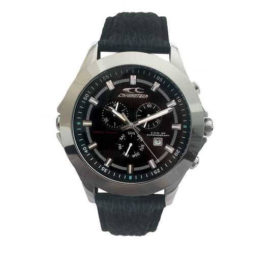 Chronotech Black Leather Dress Watch 1728,67434610848,Accessories,Black,Chronotech,Dress Watches - Watches - Accessories,Men,New with tags,Watches - Accessories