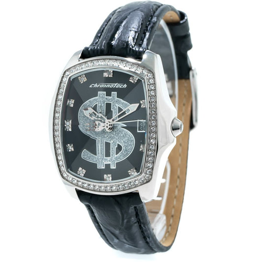 Chronotech Black Leather Dress Watch 1728,67434610848,Accessories,Black,Chronotech,Dress Watches - Watches - Accessories,New with tags,Watches - Accessories,Women
