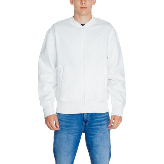 Calvin Klein Jeans White Recycled Cotton Sweater Calvin Klein Jeans Steel Blue