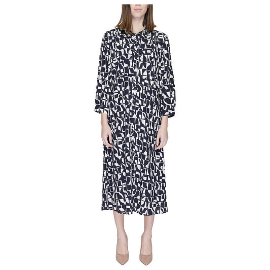 Street One Blue Viscose Dress Street One Light Gray