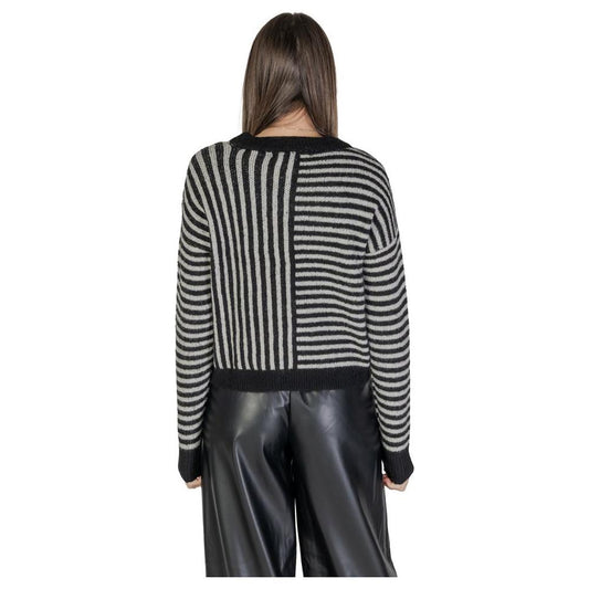 Vero Moda Black And White Recycled Polyester Sweater Vero Moda Dark Slate Gray