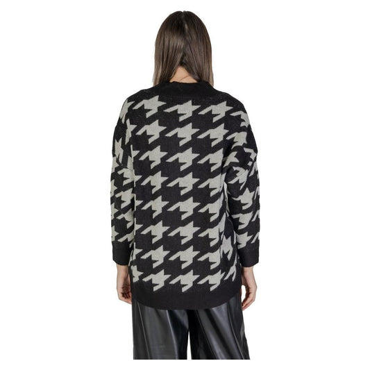Vero Moda Black And White Acrylic Cardigan Vero Moda Dark Gray